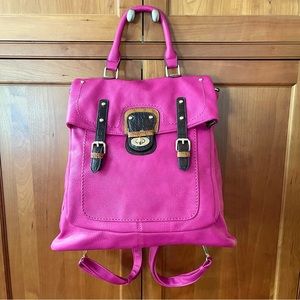 Large & Spacious Convertible Vegan Leather Backpack /Messenger Bag